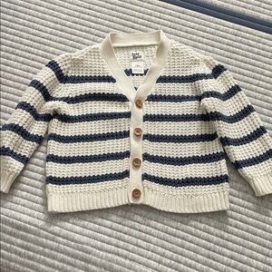 Toddler boy knitted button up sweater.